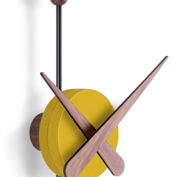 Часы Nomon Punta (черный-орех-горчичный). D=28см, H=63см