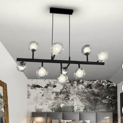 Подвесной светильник Altais 9L черный/хром DIM