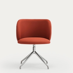 Поворотный стул Mogi хром/ кирпичный