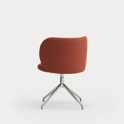 Поворотный стул Mogi хром/ кирпичный