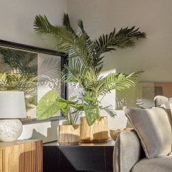 Искусственное растение Alocasia пахучая с черным горшком 57 см