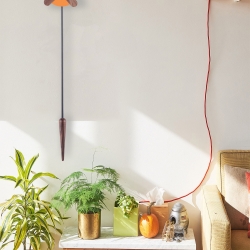 Часы Nomon Punta (черный-орех-тыквенный). D=28см, H=63см