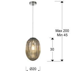 Подвесной светильник Ovila янтарный 1L 20 см