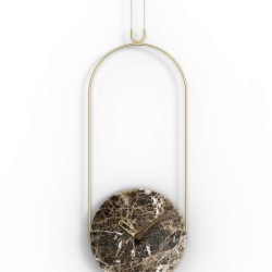 Часы настенные Colgante мрамор Emperador - латунь