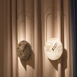 Часы настенные Colgante мрамор Emperador - латунь