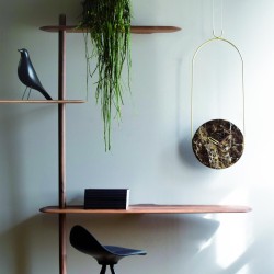 Часы настенные Colgante мрамор Emperador - латунь