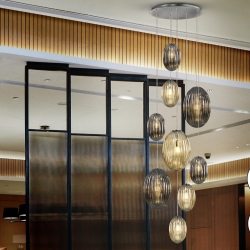 Подвесной светильник Ovila дымчатый/янтарный 9L