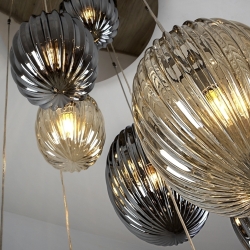 Подвесной светильник Ovila дымчатый/янтарный 9L