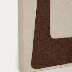 Salmi Абстрактная картина на льне бежевого и коричневого цвета 100 х 70 см