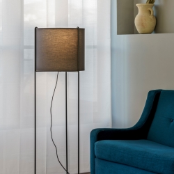 Торшер Drum черный с черным абажуром