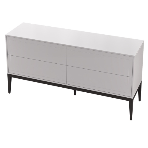 Комод MARBELLA шпон ореха W (V36W), матовый серо-бежевый лак (P03)