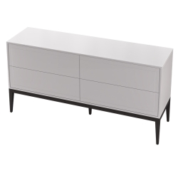 Комод MARBELLA шпон ореха W (V36W), матовый серо-бежевый лак (P03)