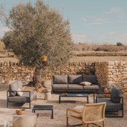 Comova Уличный 2-местный диван темно-серый с черным алюминиевым каркасом 150 см