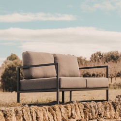 Comova Уличный 2-местный диван темно-серый с черным алюминиевым каркасом 150 см