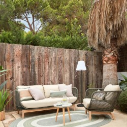 Кресло Catalina из зеленой веревки и массива акации