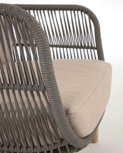 Кресло Catalina из зеленой веревки и массива акации