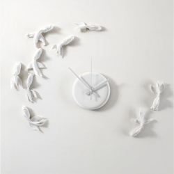 Часы настенные интерьерные бесшумные большие Goldfish 3d 3д Terra Design CTFX02002