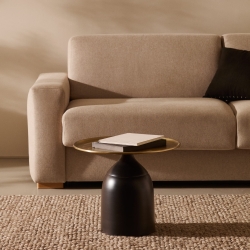 Liuva Круглый приставной столик из золотого металла Ø 52 см