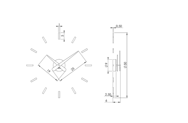 Часы Nomon SUNSET GOLD (основа - латунь/стрелки и деления - орех), D=50см