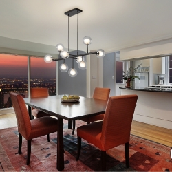 Подвесной светильник Altais 9L черный/хром