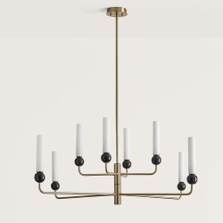 Люстра Delie 8L золотой металл - черный мрамор