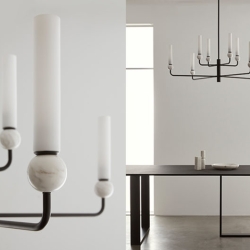 Люстра Delie 8L золотой металл - черный мрамор