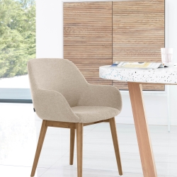 Круглый стол Shanelle на двоих из белого терраццо Ø 120 см