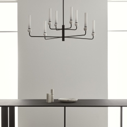 Люстра Delie 8L черный металл - белый мрамор