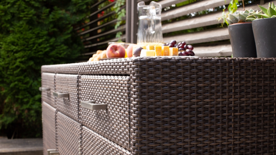 Буфет Madison BRONZE 115х60 плетение в елочку