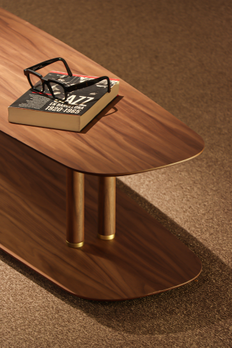 Кофейный столик AXIS TABLE Walnut/Gold