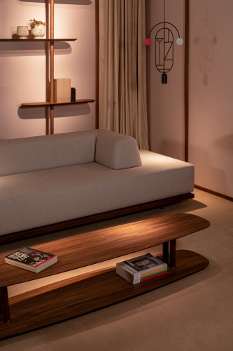 Кофейный столик AXIS TABLE Walnut/Gold