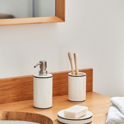 Белая керамическая мыльница Arminda с черной деталью