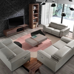 Тумба под телевизор 3223/1403-F-180 из орехового дерева и черного зеркального стекла