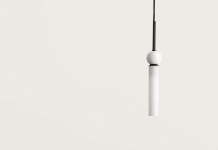 Подвесной светильник Delie черный металл - белый мрамор