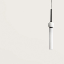 Подвесной светильник Delie черный металл - белый мрамор