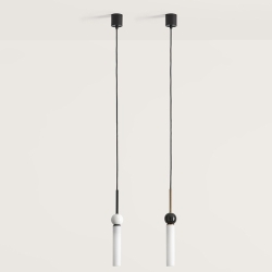 Подвесной светильник Delie черный металл - белый мрамор