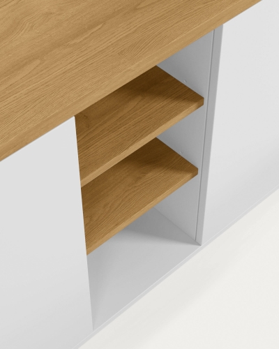 Сервант Abilen из шпона дуба и белый лак  180 x 75 cm