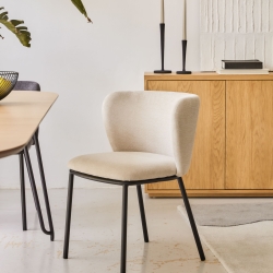 Ciselia Стул из бежевой синели и черной стали