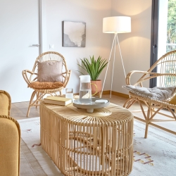 Журнальный столик Lael из ротанга с натуральной отделкой Ø 110 x 60 см