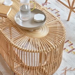 Журнальный столик Lael из ротанга с натуральной отделкой Ø 110 x 60 см