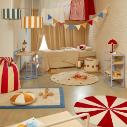 Ковер Wirla бежево-красный 100% хлопок Ø 100 см