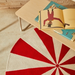 Ковер Wirla бежево-красный 100% хлопок Ø 100 см