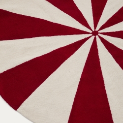 Ковер Wirla бежево-красный 100% хлопок Ø 100 см