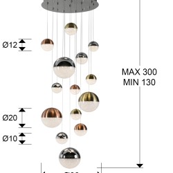 Люстра Sphere 14L разноцветная D60 DIMABLE