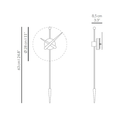 Часы Nomon Punta (белый-дуб-розовый). D=28см, H=63см
