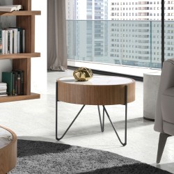 Круглый приставной столик 2139/MH2303B из ореха и мраморной керамики