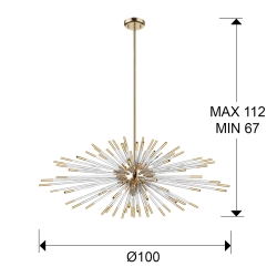 Подвесной светильник Evasion 9L золото