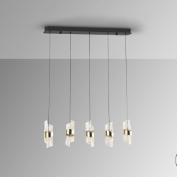 Люстра Iliada 5L черно-золотая