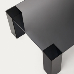 Журнальный столик из закаленного стекла Adularia темно-серого цвета, 140 x 60