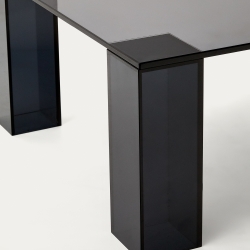 Журнальный столик из закаленного стекла Adularia темно-серого цвета, 140 x 60